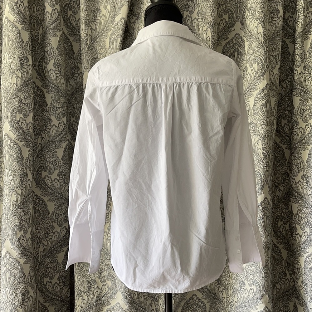 Ruffled Sleeve White Button Down - image 5